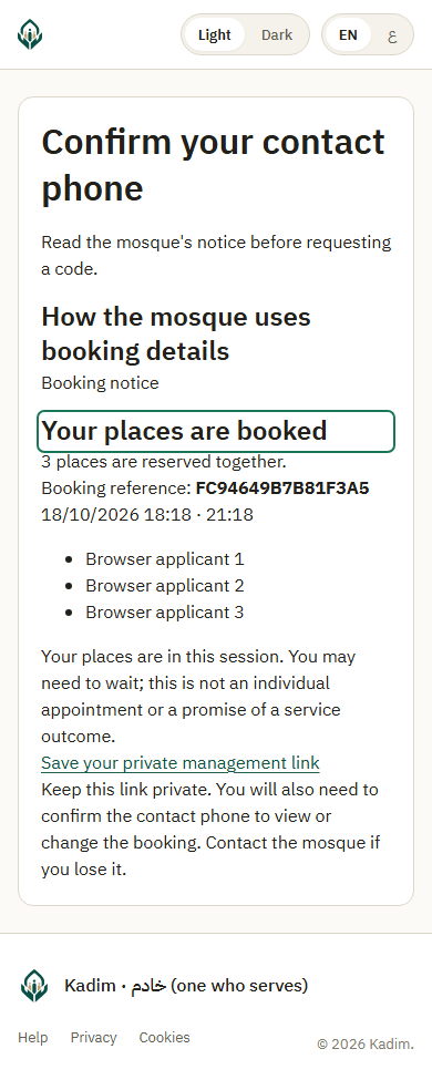 Three places confirmed together